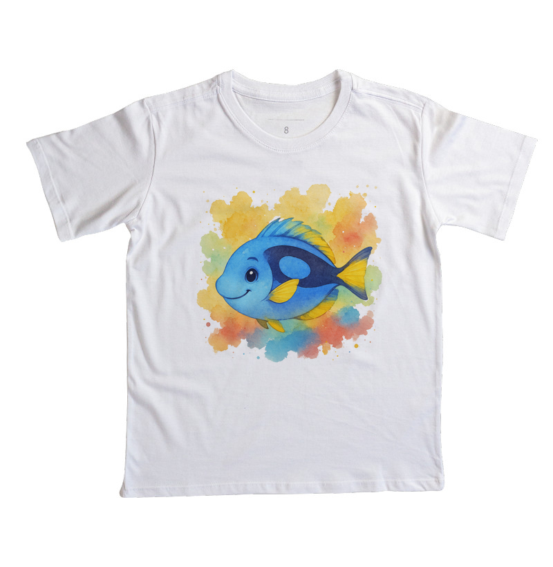 Peixe azul - estilo aquarela (infantil)