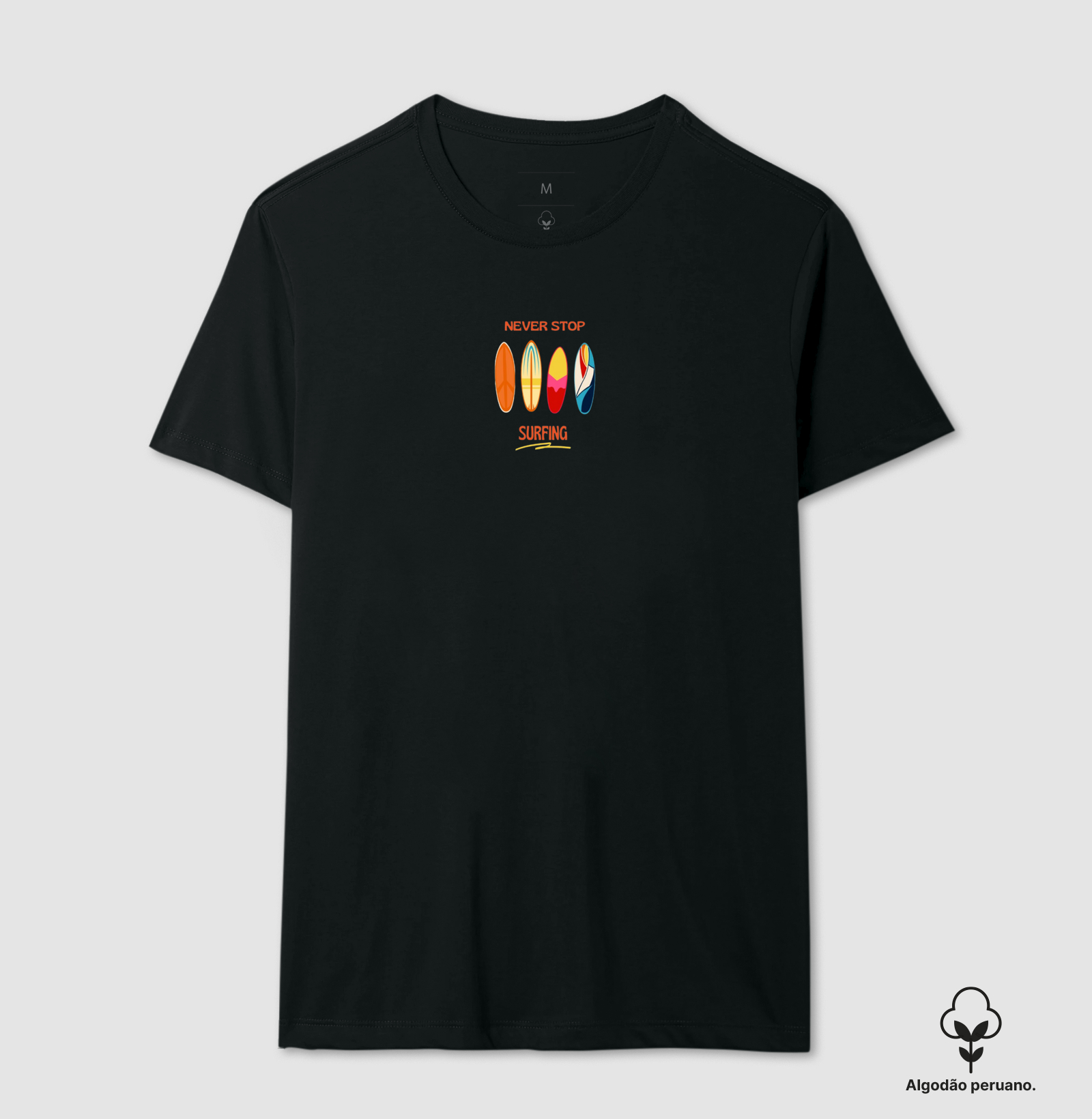 Camiseta never stop surfing