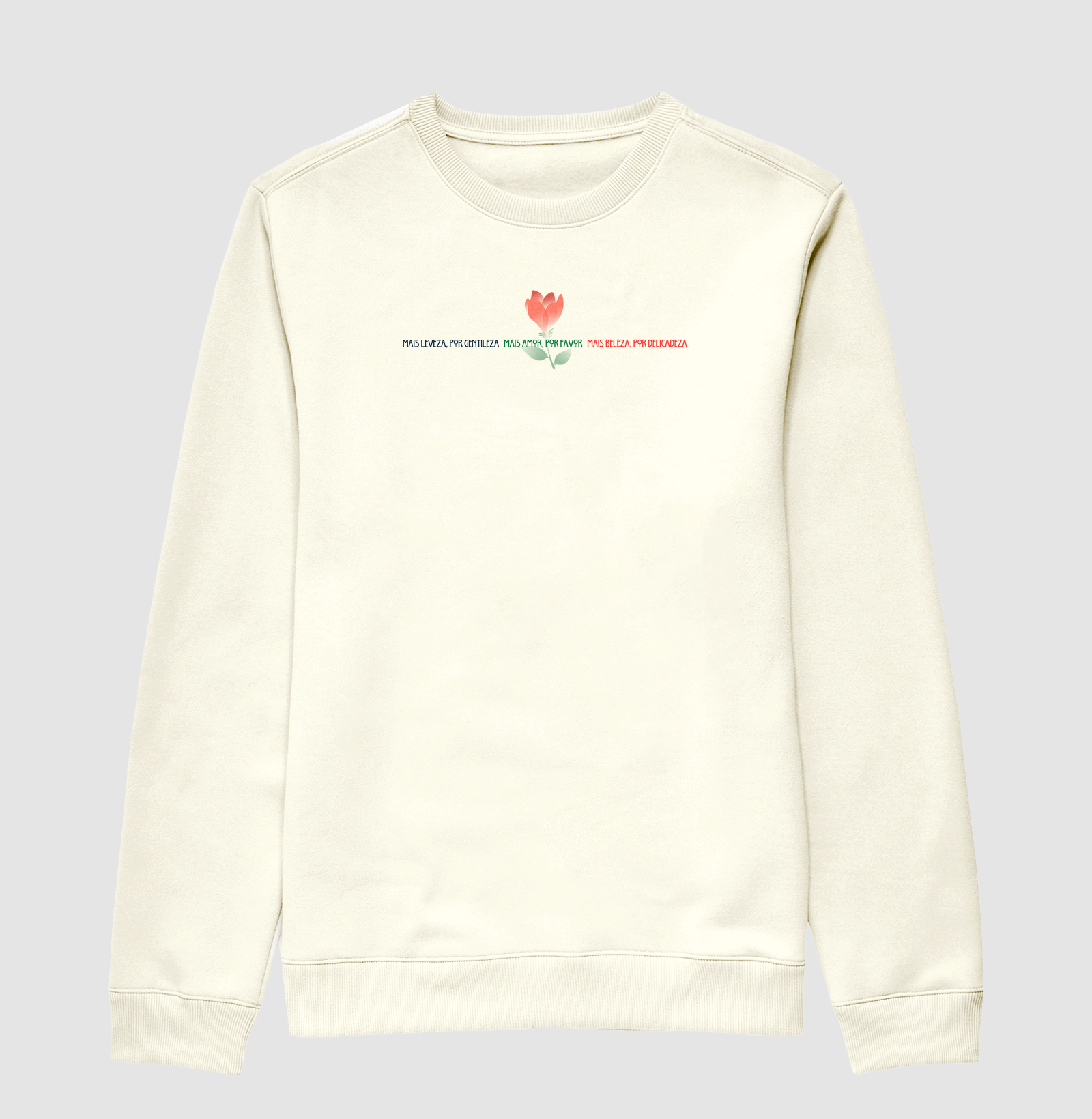 Estampa Rosa Frases Off White Masc.