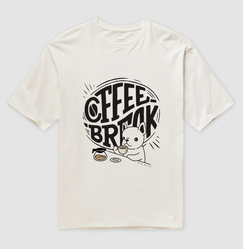 Camiseta Oversized Dog Pulse - Coffee Break Dog