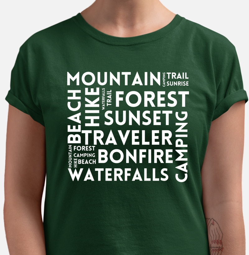 Mountain, hike and trail - tag cloud
