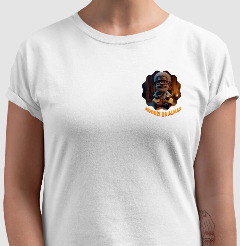 camiseta 100% Algodão - Preto velho
