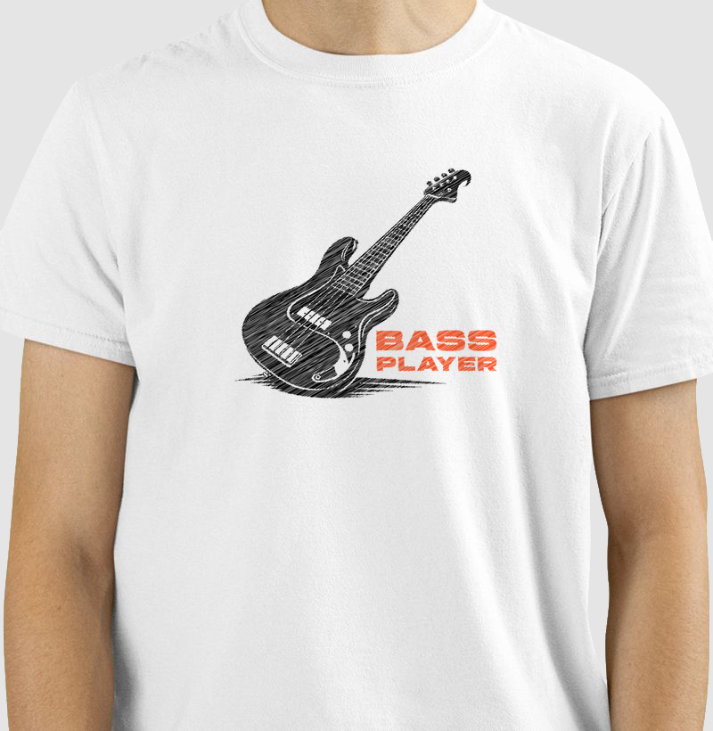 CAMISETA COM ESTAMPA BASS PLAYER