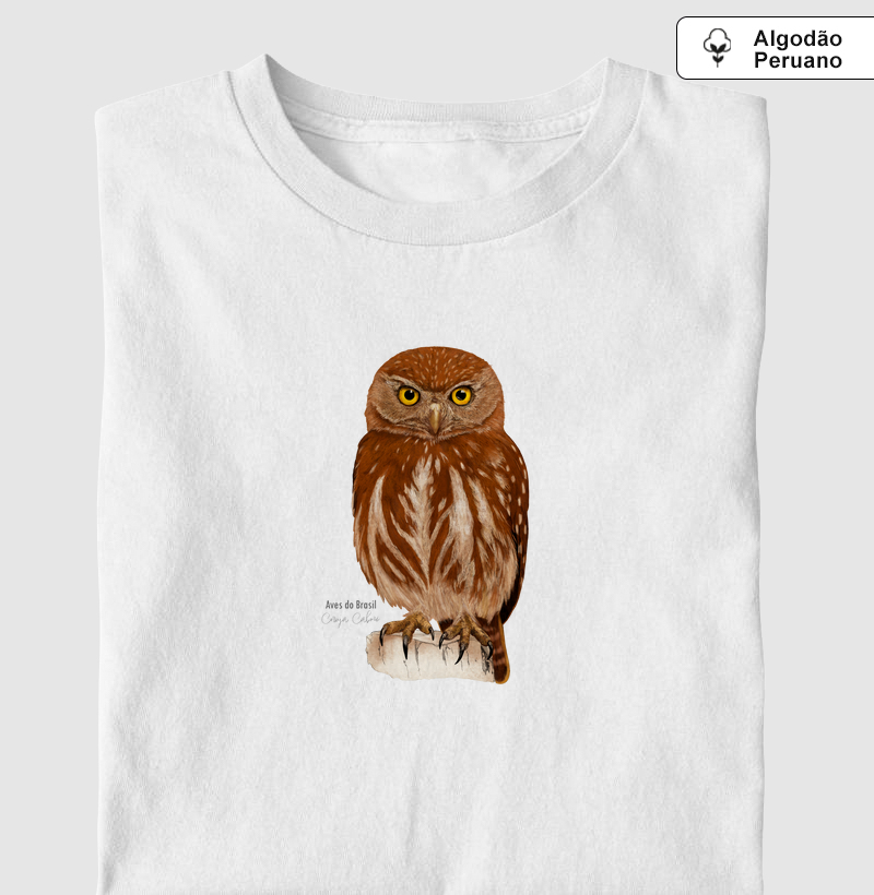 Aves do Brasil - Coruja Caburé - Algodão Peruano