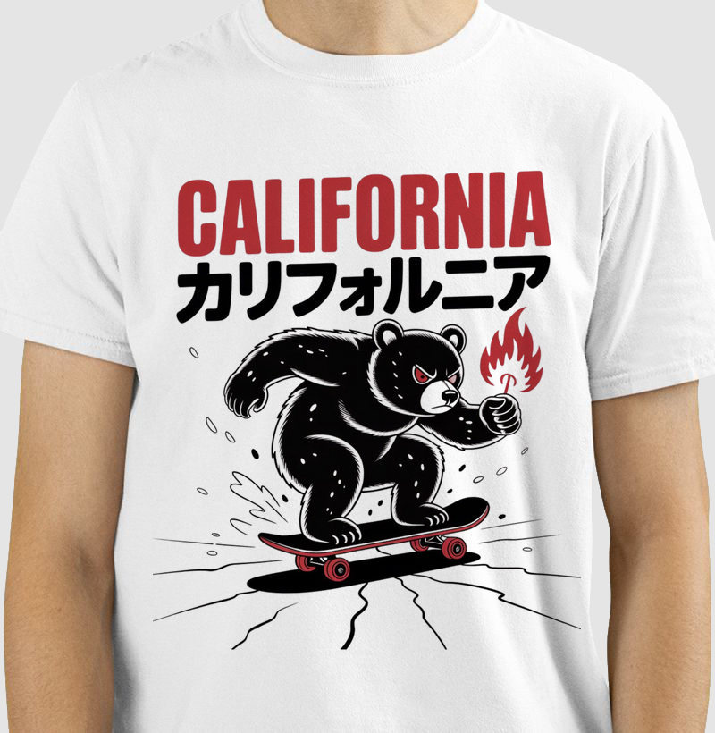 Camiseta Infantil Urso Skatista California | Chigos Kids