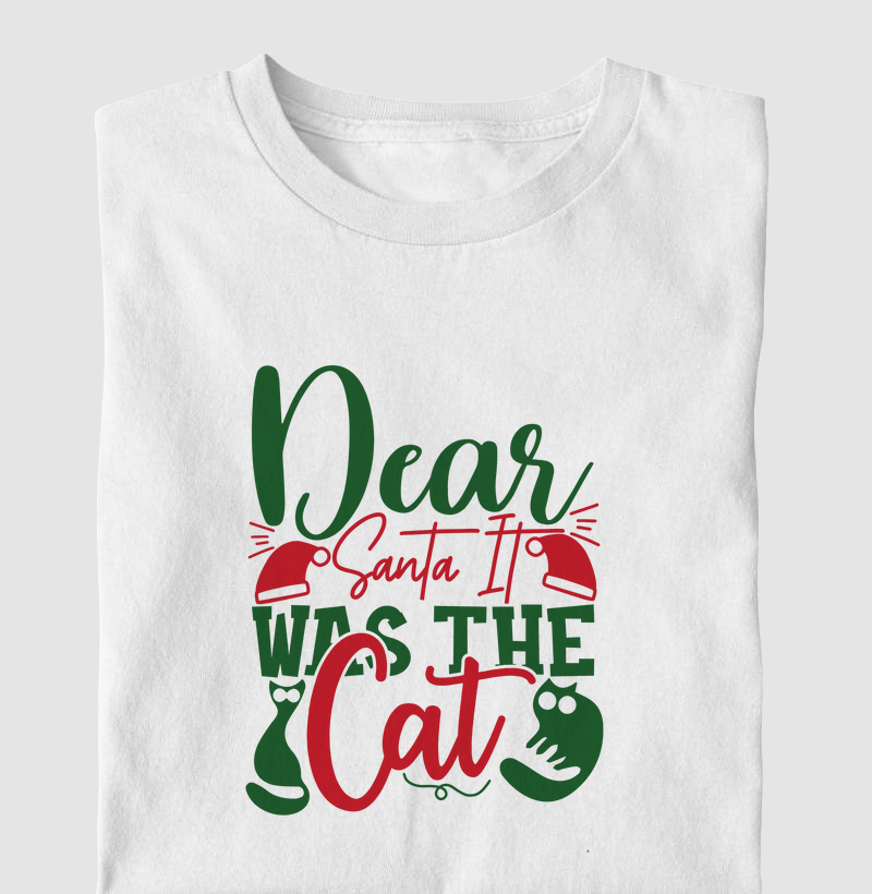 Camiseta Dear Santa, It Was the Cat