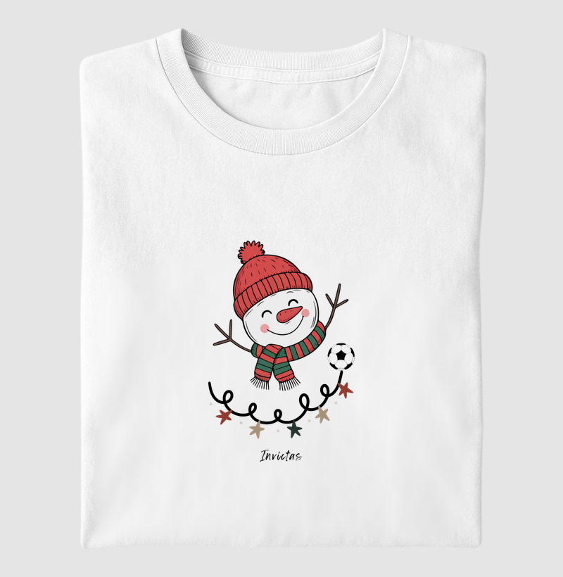 Camiseta Algodão Penteado - Boneco de Neve