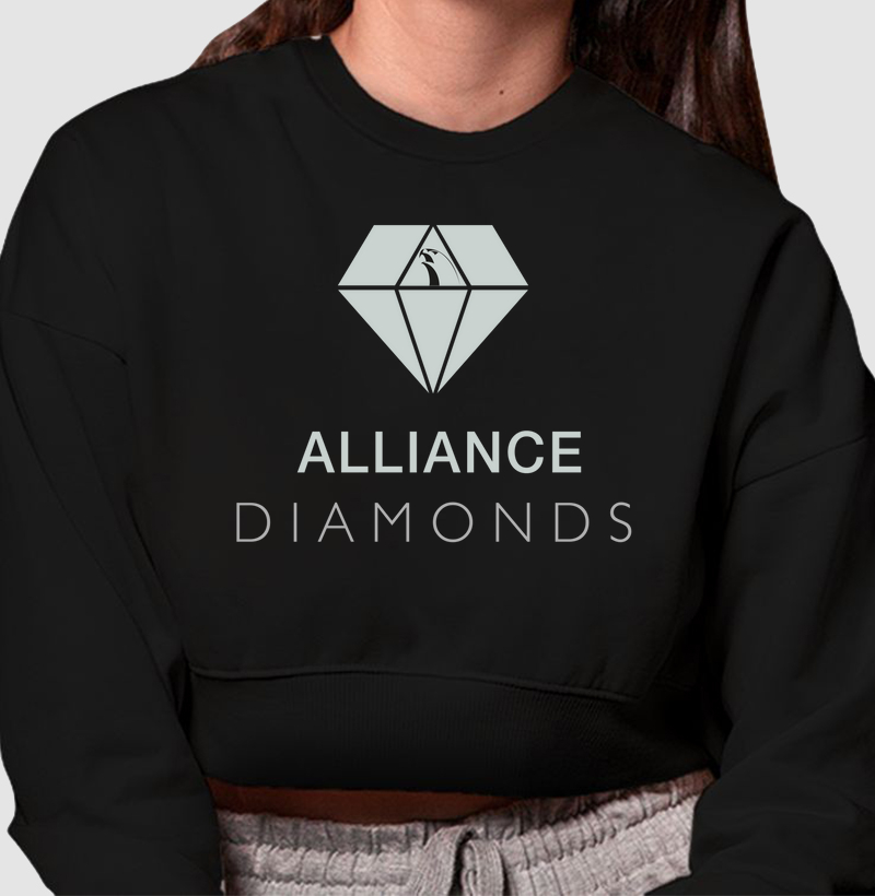 Moletom Cropped Alliance Diamonds - Logo I Preto