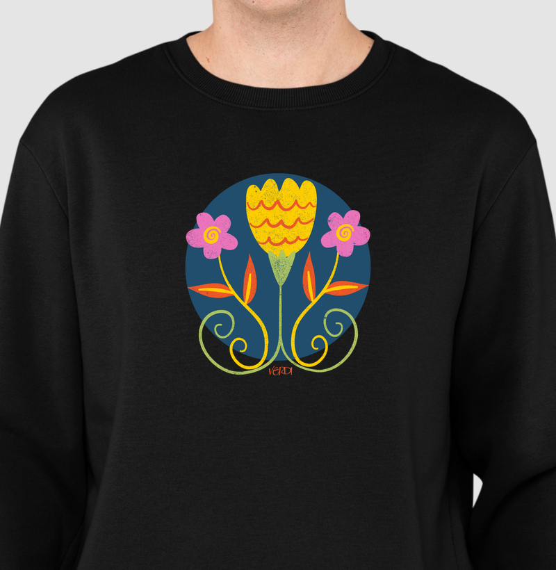 Desenho flores funco azul