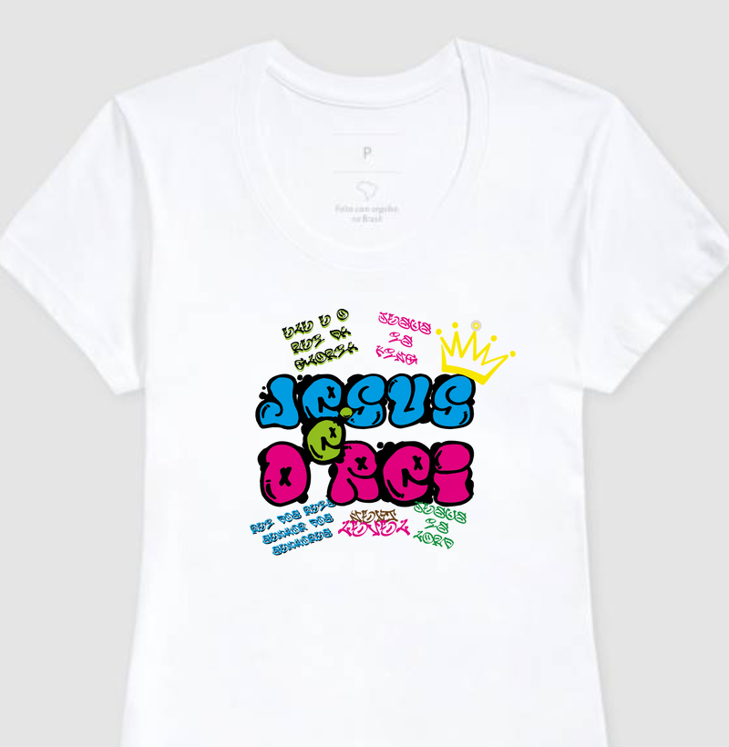 Camiseta Feminina Jesus é o Rei