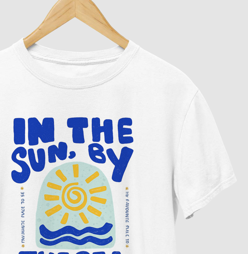 In the sun, by the sea