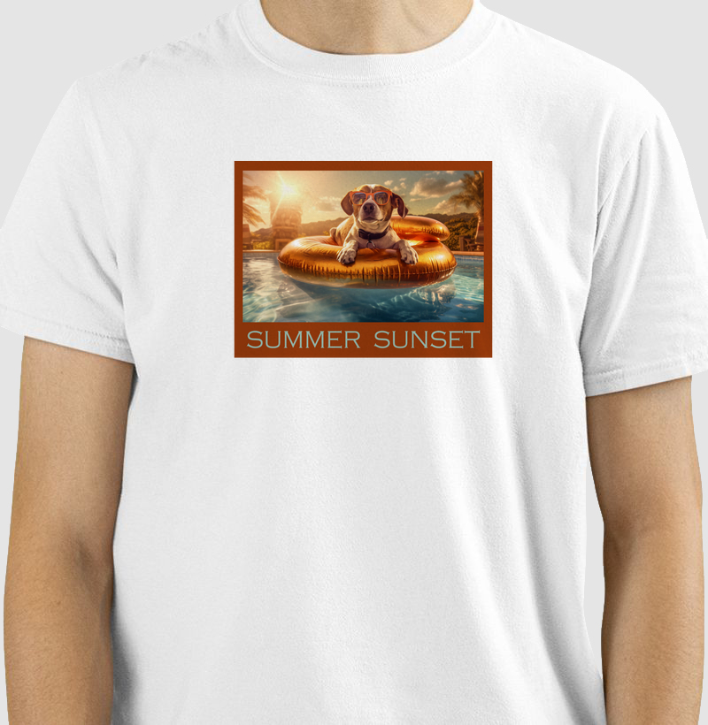 Camiseta dog summer sunset