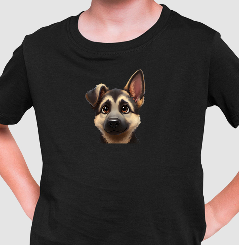 Camiseta Filhote Pastor Alemão Infantil