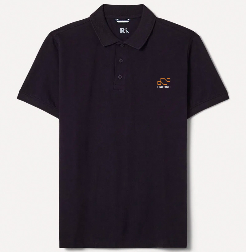 Polo bordada Logo | Masculina Preta #2966
