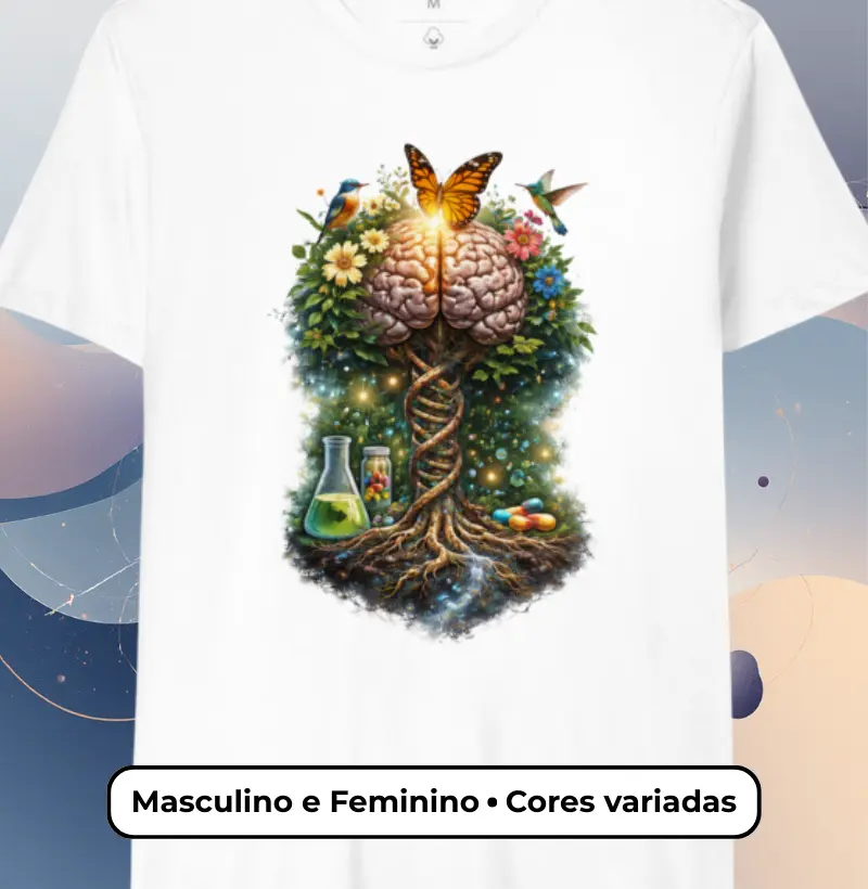 Camiseta "Neuro-Ecossistema: A Raiz do Saber".