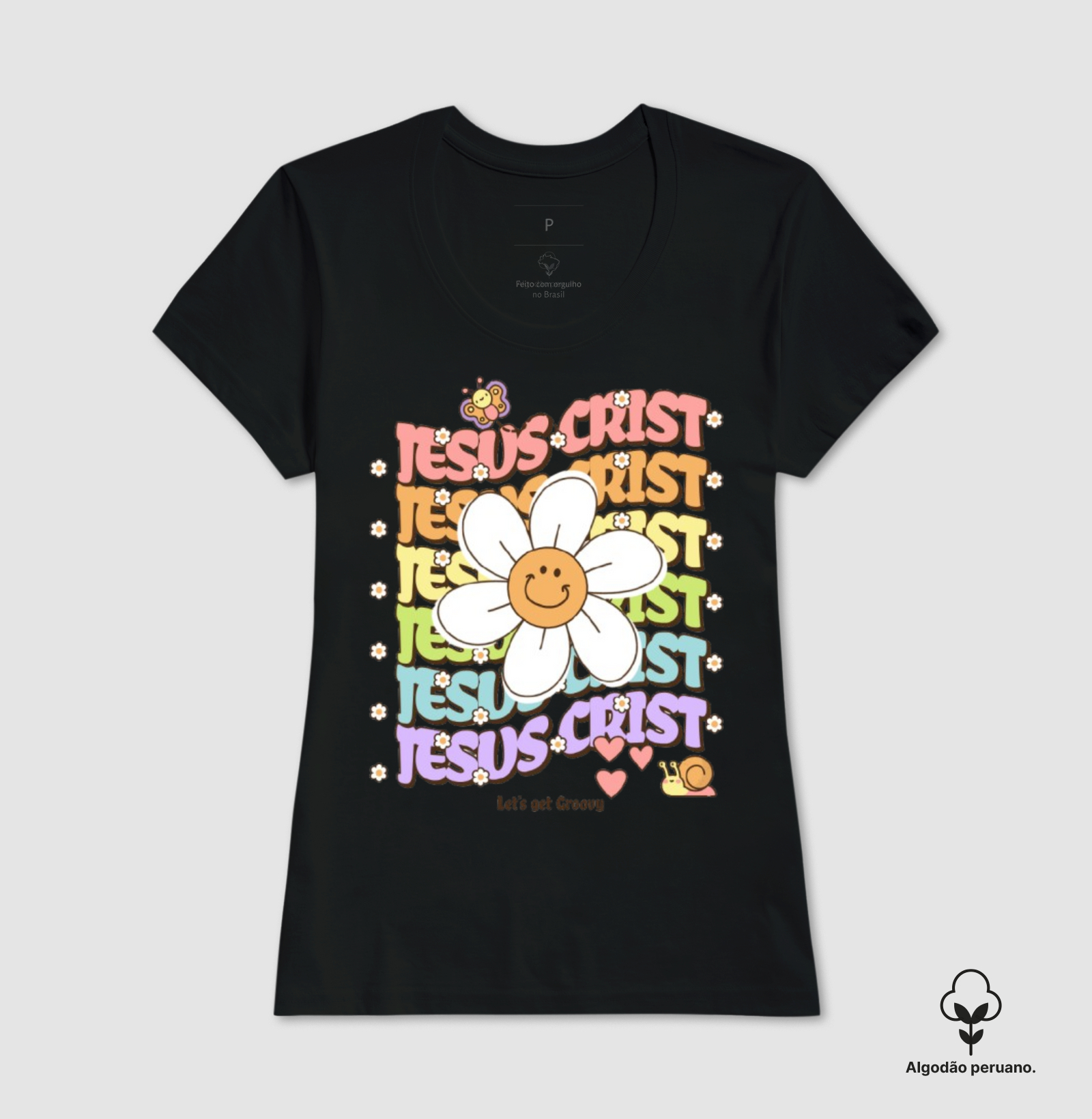 Camiseta Feminina - Jesus Christ (Algodão Peruano)