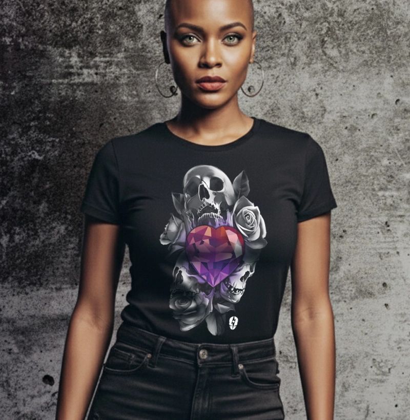 SKULL ROSES DIAMOND (Babylook)