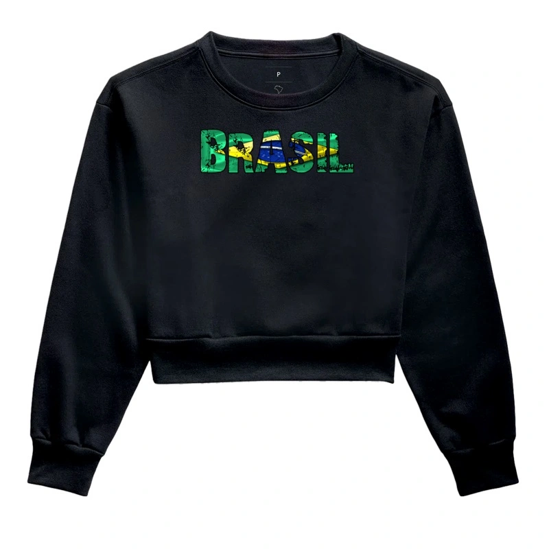 Moletom Cropped - Brasil 
