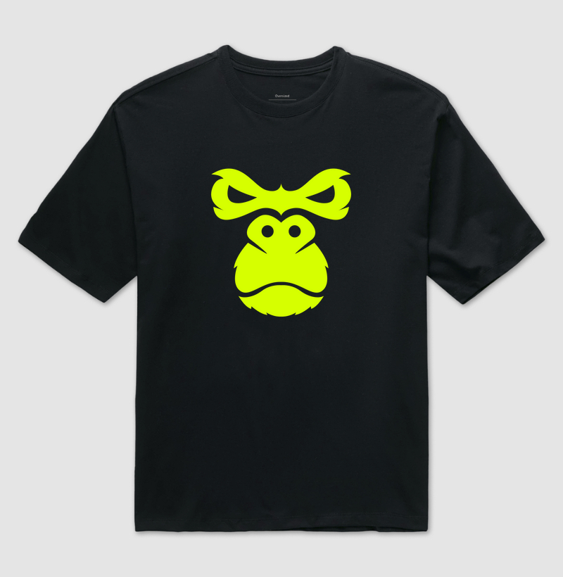Camiseta Oversized Animalis Gorila Frontal 100% Algodão