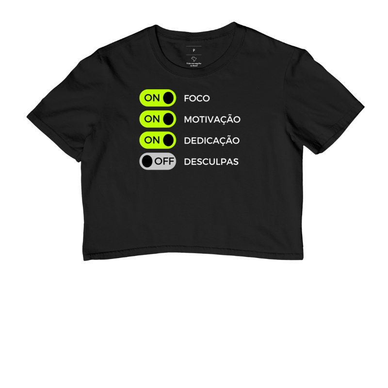 Camiseta Cropped On/Off