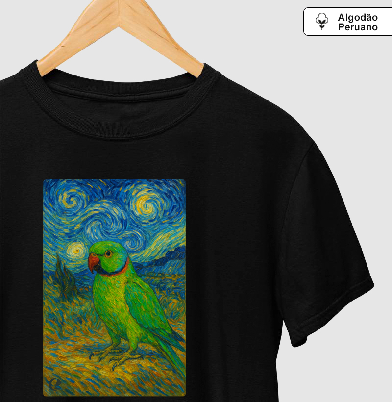 Camiseta Algodão Peruano - Ringneck de Van Gogh