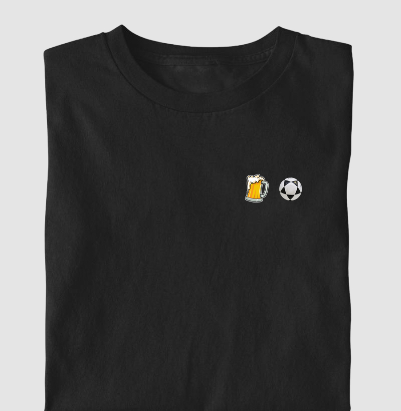 Camiseta cerveja e futevôlei
