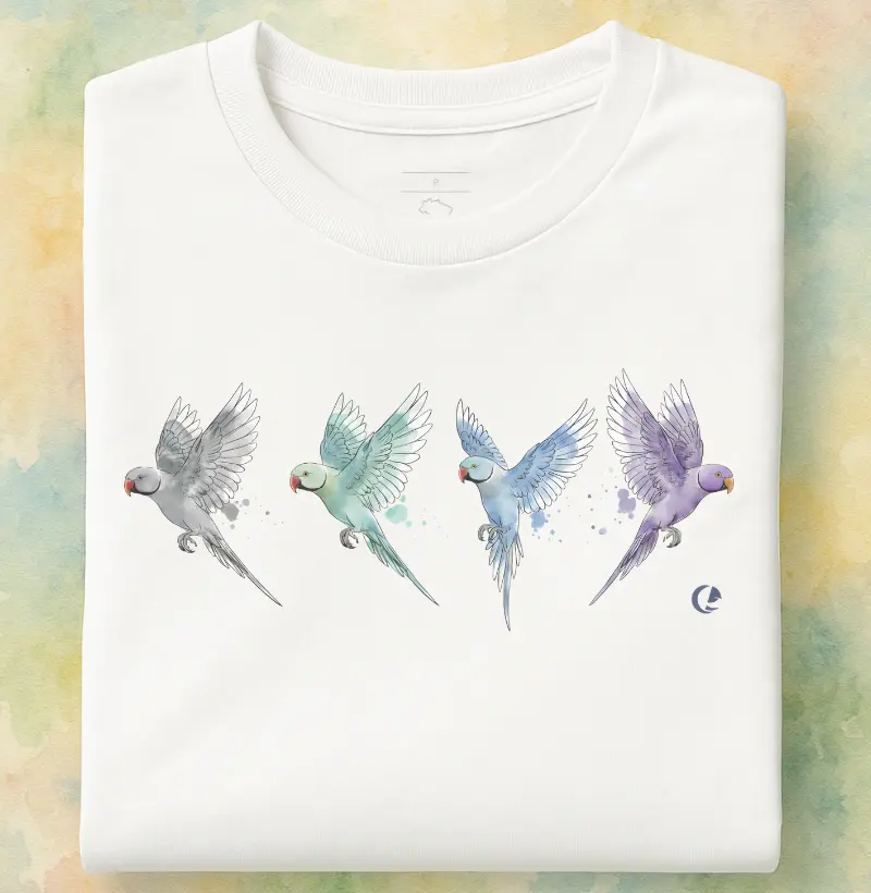 Camiseta Ringneck Aquarela 