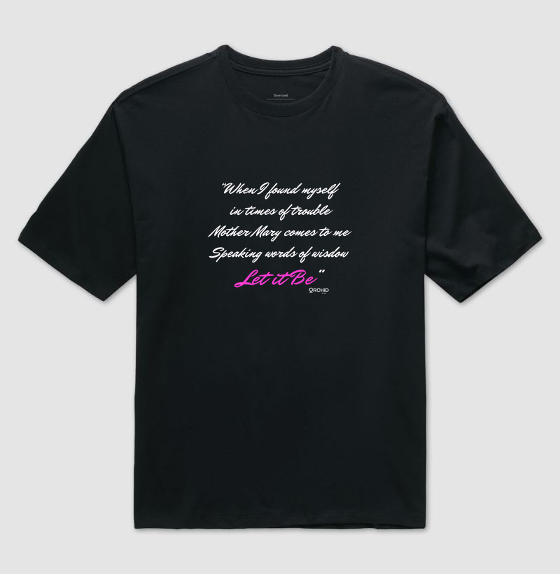 Camiseta Letra Let it Be Oversized Orchid