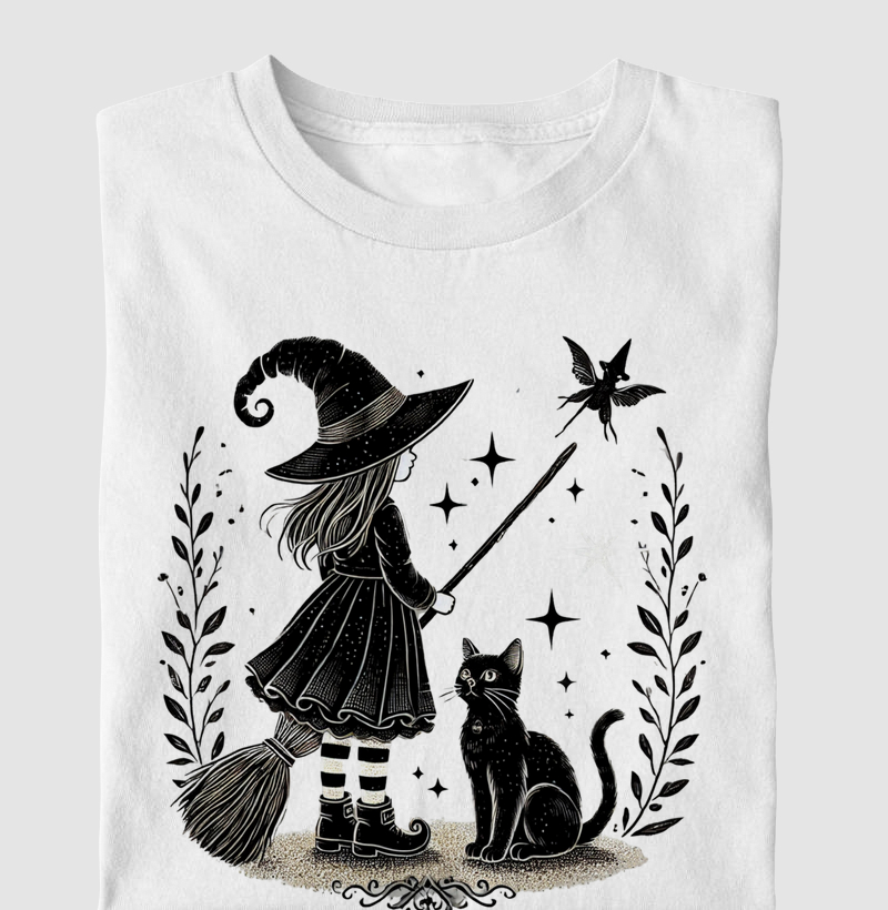 Camisa Bruxinha Gato Preto