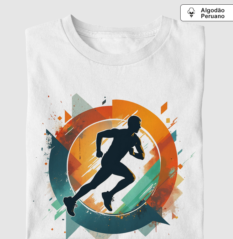 Estampa Gráfica Esportiva | Design Abstrato de Energia e Movimento | Camiseta Exclusiva para Amantes de Esportes