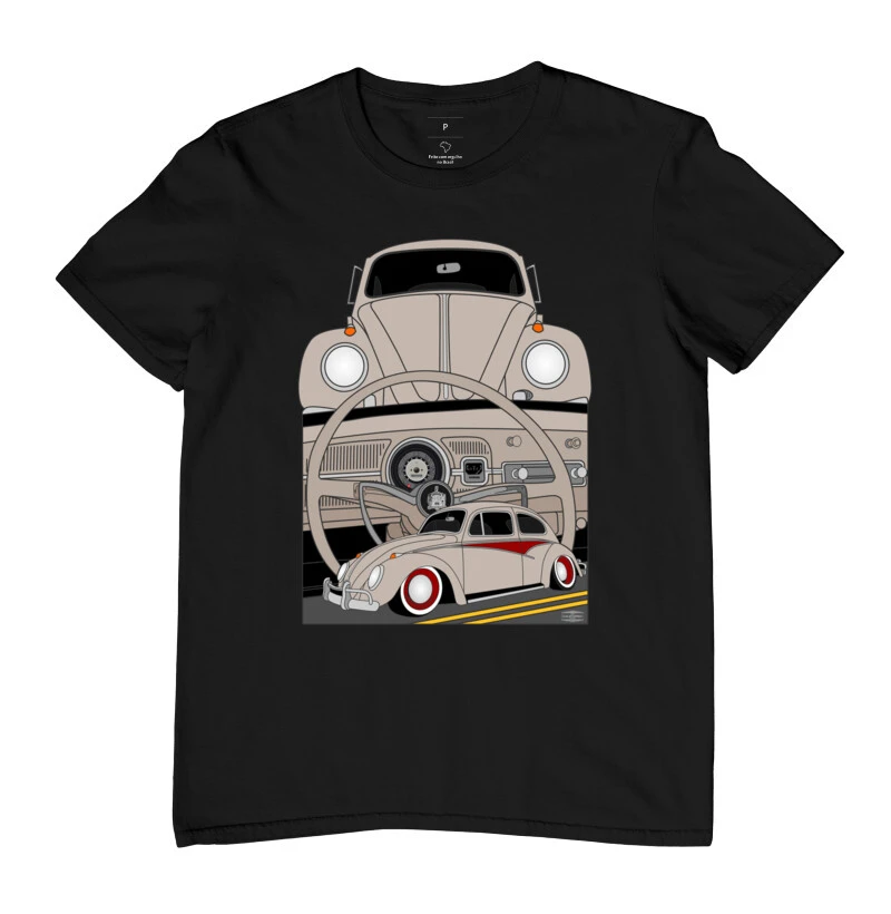 Camiseta Fusca Painel Antigo Bege