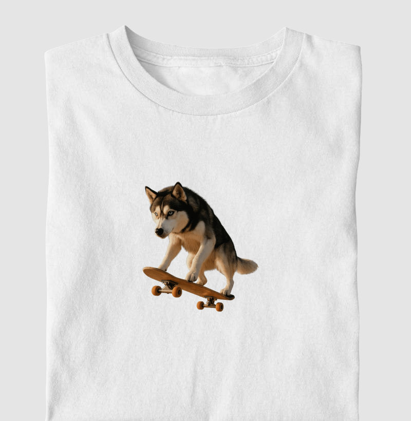 Cão Husky Siberiano Skate