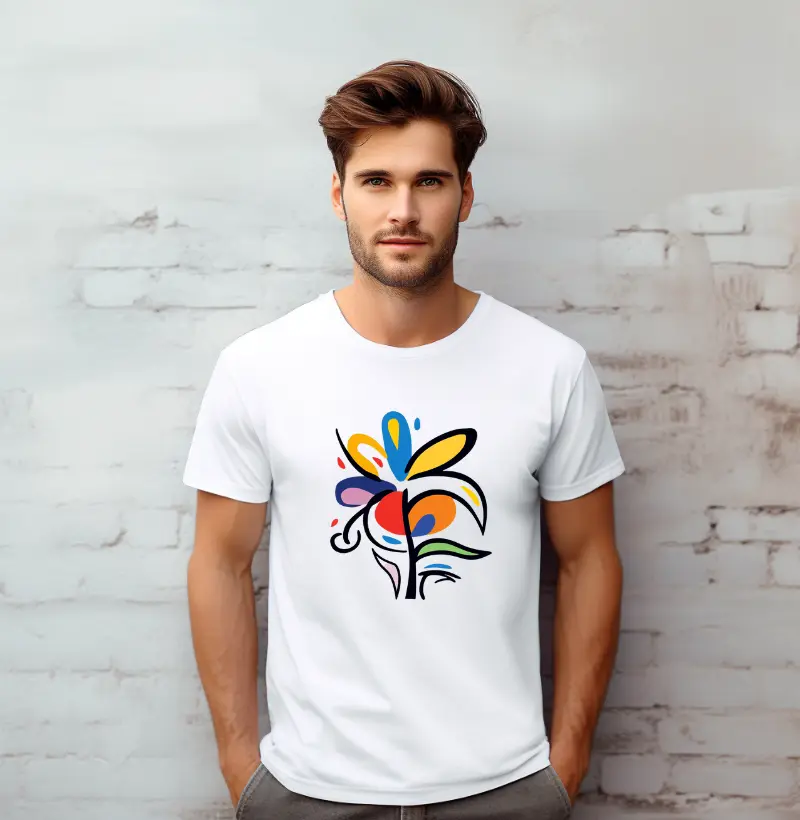 Camiseta Logotipo floral artístico art nouveau