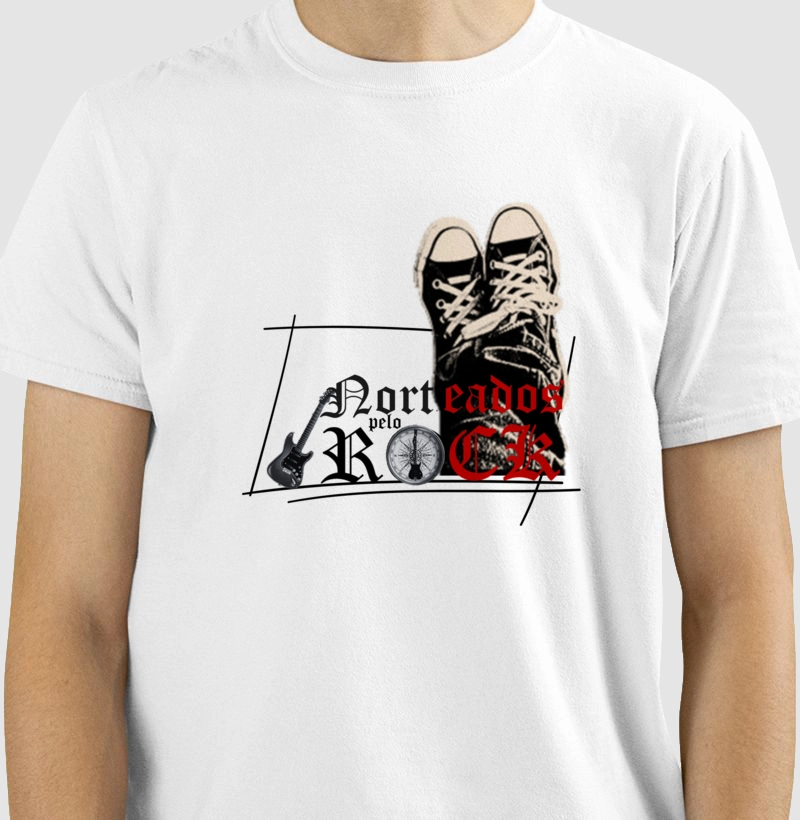 camiseta norteados pelo rock tennis