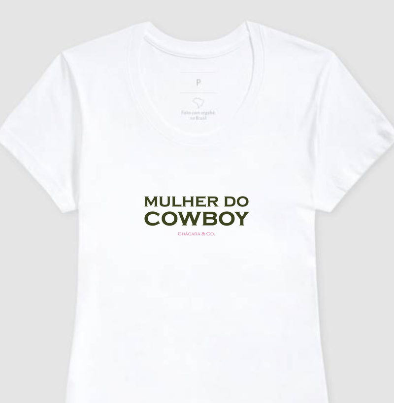 Camiseta feminina - Mulher do cowboy branco