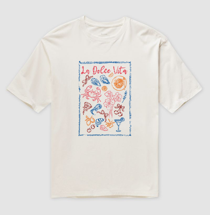 Camiseta Oversized La Dolce Vita