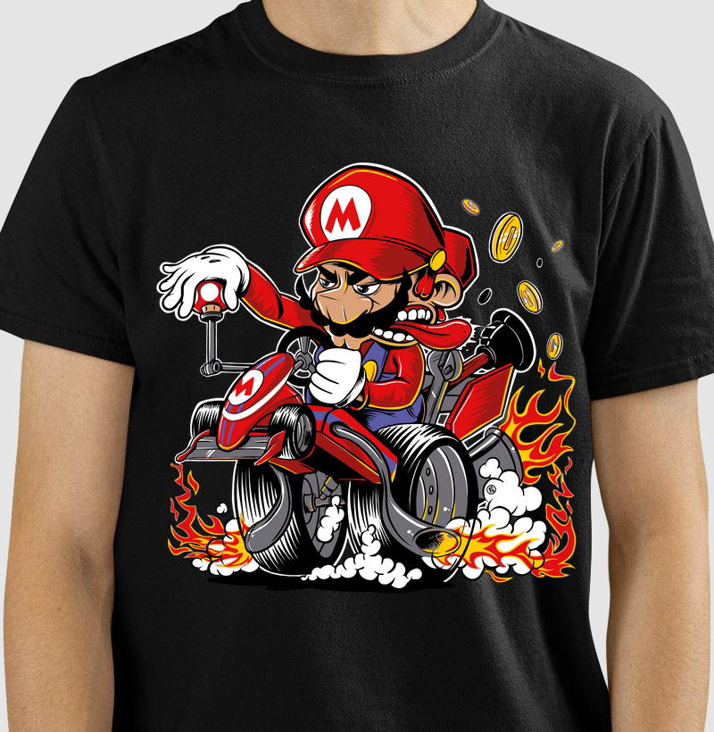 Camiseta Super Mario Motorizada