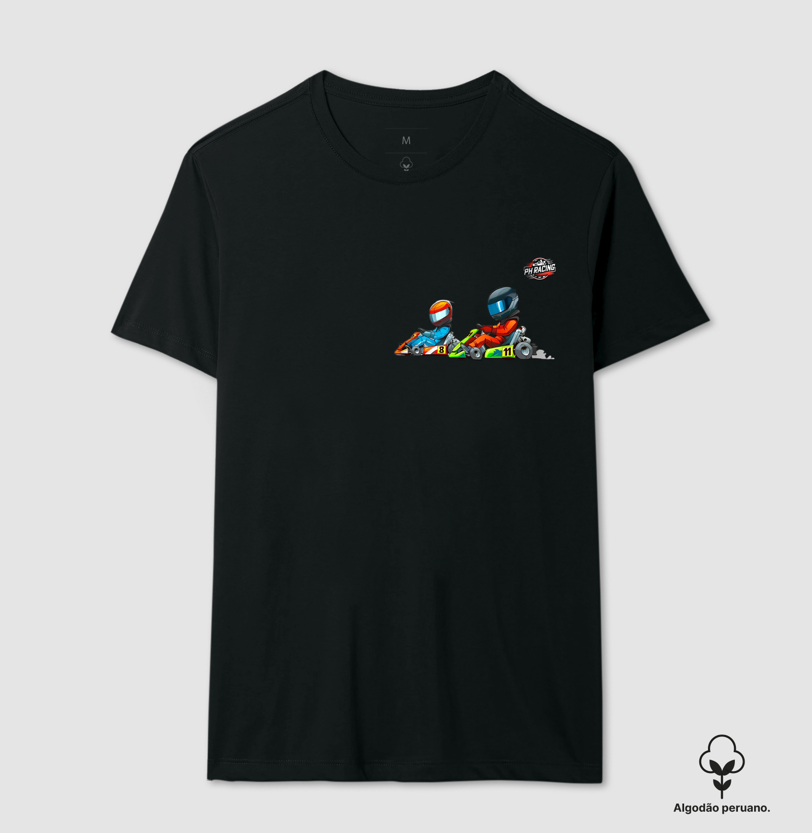 Camiseta Algodão Peruano Corrida de Kart