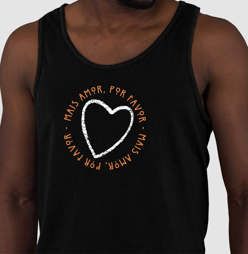 Estampa Coração Mais Amor - Preto Masc.