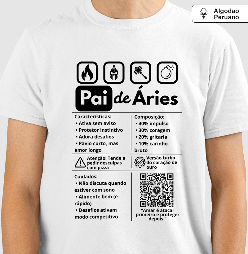 Camiseta Pai de Áries – Amor que Protege no Impacto