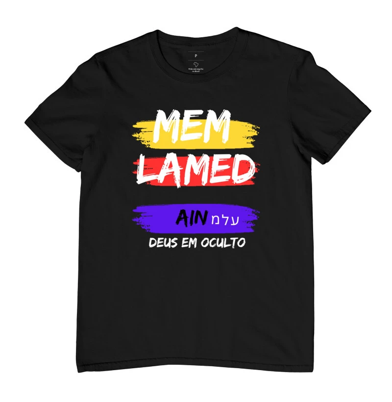 Camisas coleção letras hebraicas-mem lamed ain 