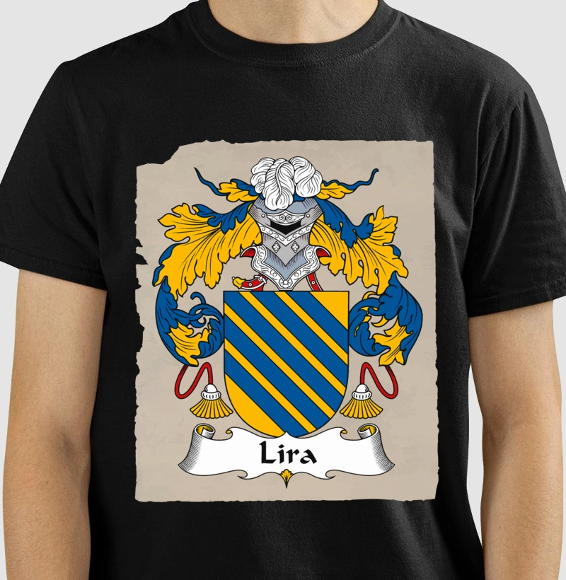 Camiseta Brasão Família Lira Sobrenome Símbolo Heráldico