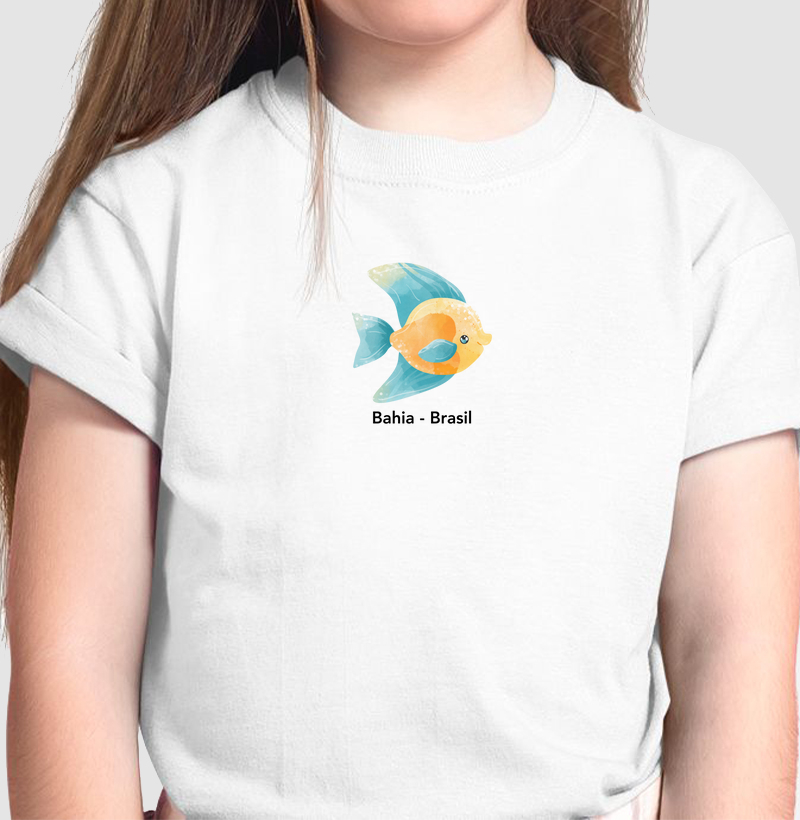 Peixe Azul e Dourado Camiseta Infantil
