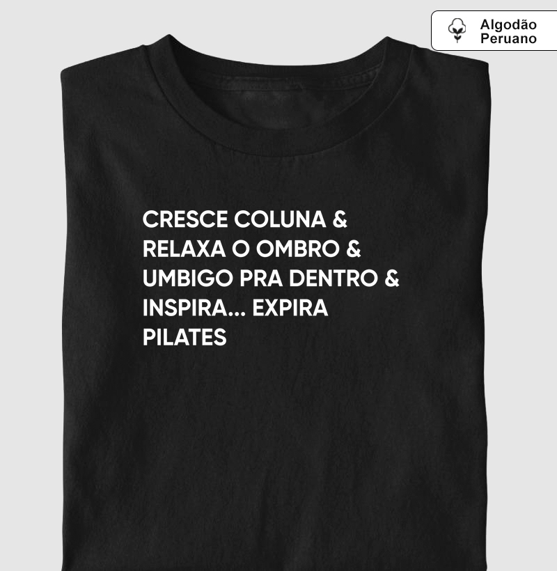 Cresce coluna e Relaxa o ombro e Umbigo pra dentro e Inspira Expira Pilates