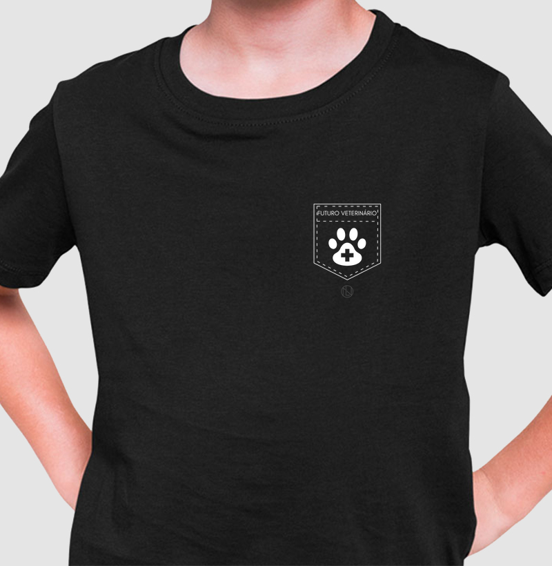 Camiseta Infantil Bolso Futuro Veterinário