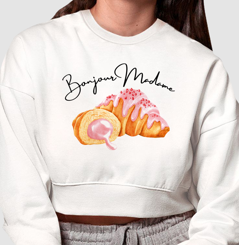 Moletom Cropped - Bonjour Madame