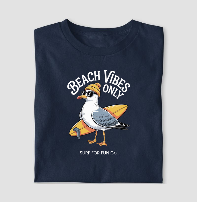 Gaivota Surfista - Beach Vibes Only - Surf For Fun Wear