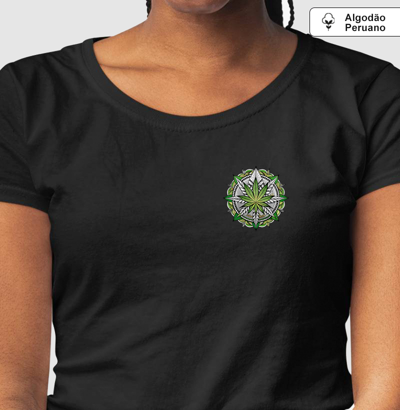 Camiseta Algodão Peruano Mandala Leaf