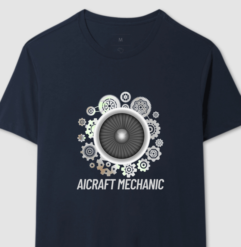 CAMISETA AIRCRAFT MECHANIC - LOGO BRANCO