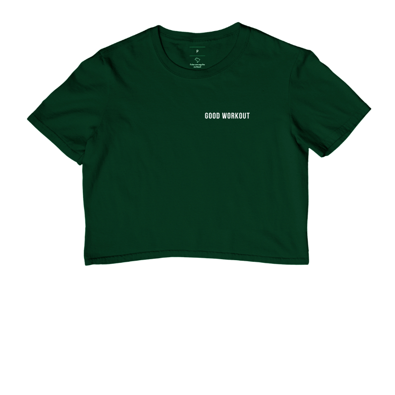 Cropped Good Workout Verde Logo Pequena